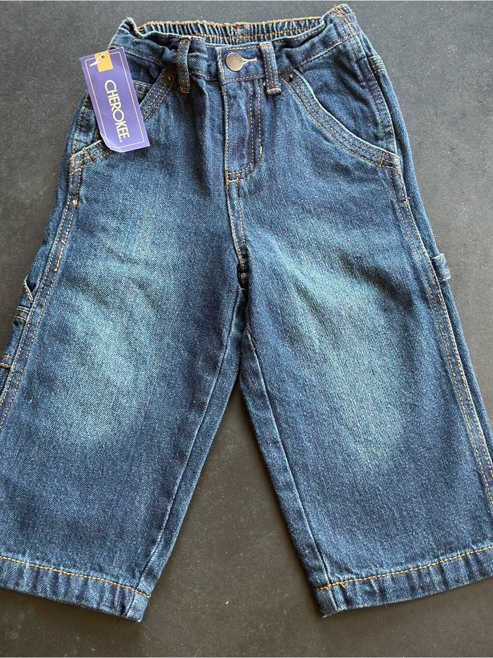 Cherokee‎ Toddler Boy Dark Blue Denim Carpenter Jeans 18M NWT